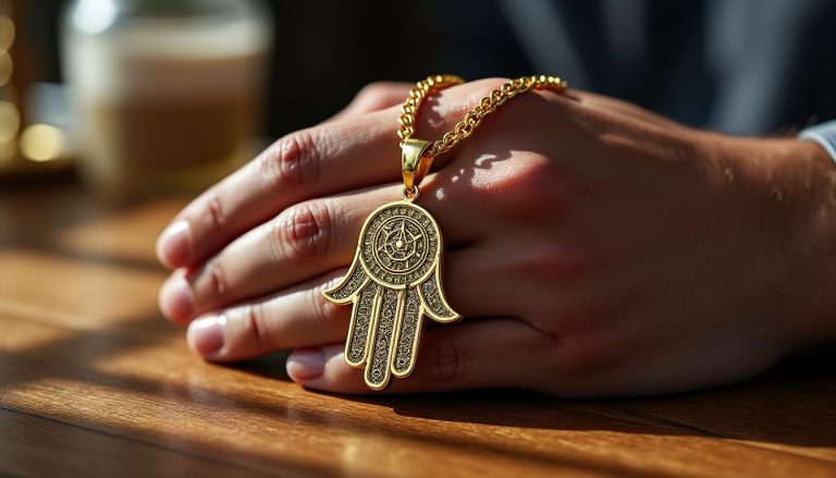 scopri l'arte di indossare la mano di fatima da uomo, un potente simbolo di protezione e stile che unisce tradizione e moda in un accessorio unico.