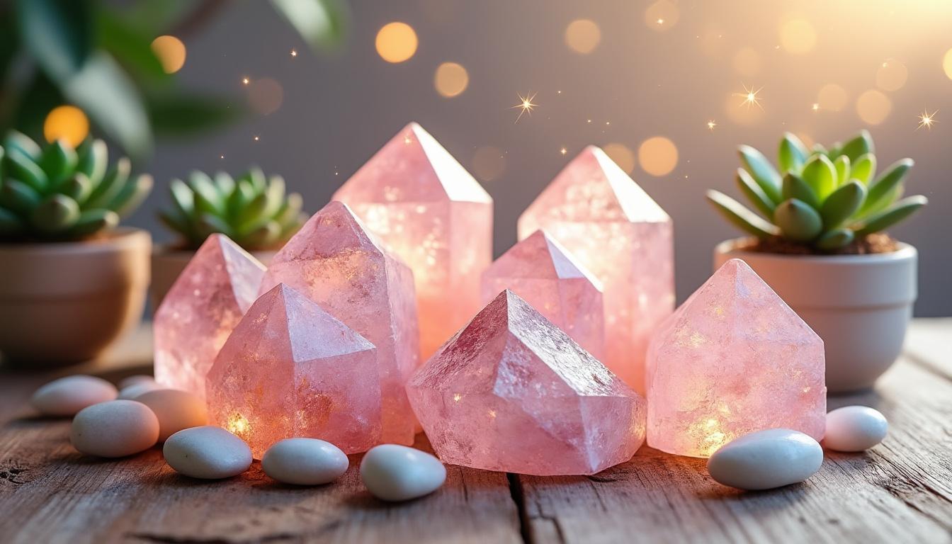 scopri i benefici del quarzo rosa nella litoterapia e come questa pietra può migliorare il benessere fisico ed emotivo.