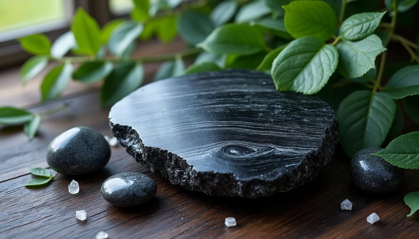 scopri i benefici della shungite nella litoterapia, una pietra naturale con proprietà purificanti e protettive per il benessere fisico e mentale.