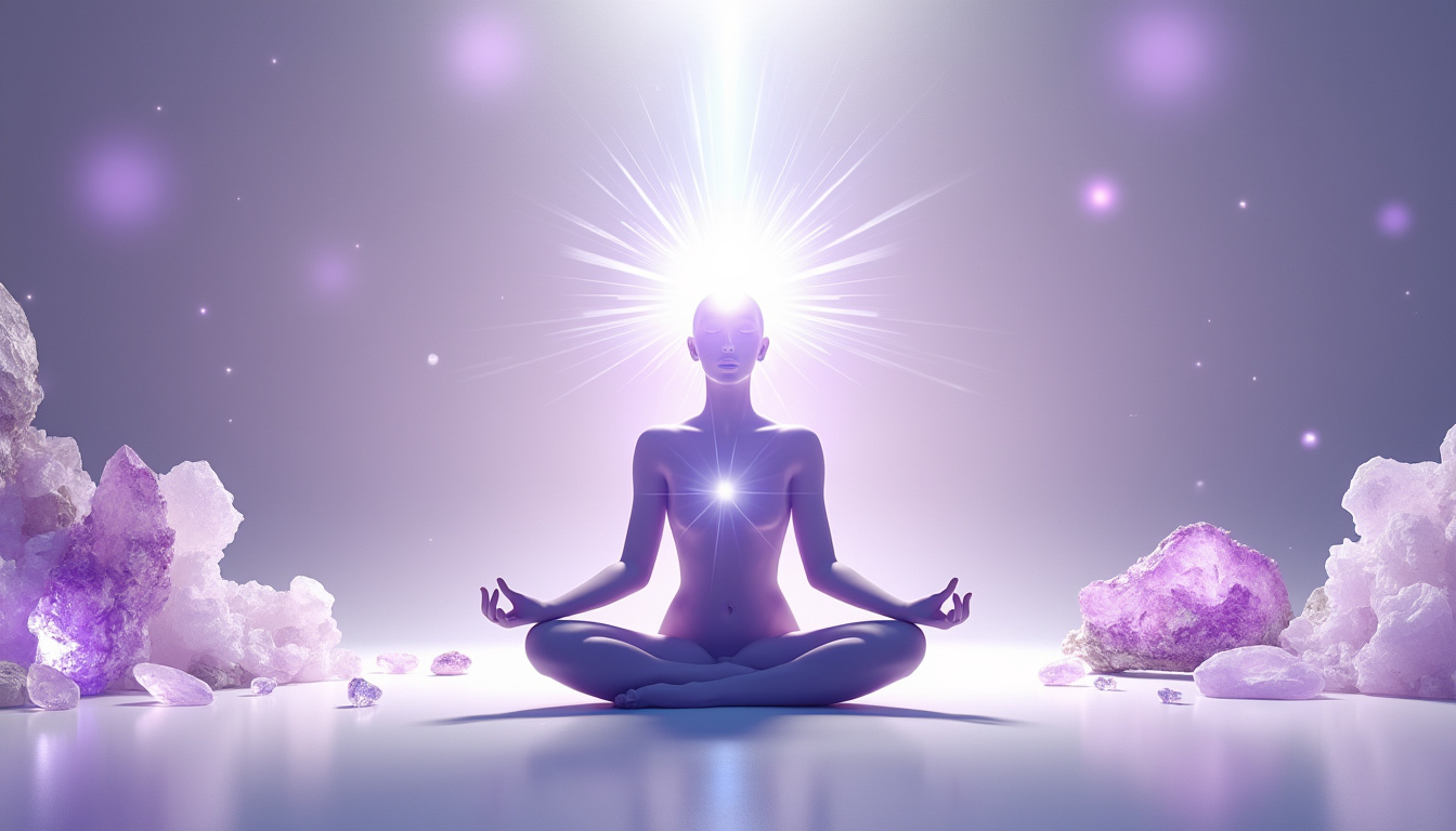 scopri il chakra della corona (sahasrara), la sua connessione con la spiritualità e i cristalli per l'equilibrio energetico e il benessere interiore.